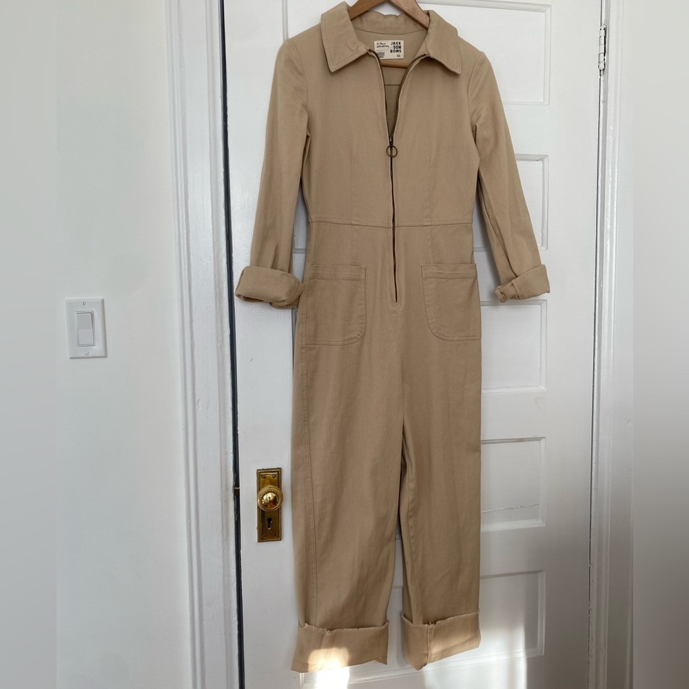 Jackson Rowe structured zip up cotton jumpsuit